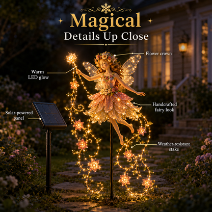 Enchanted Flower Fairy Solar Garden Light – Magical Glowing Outdoor Christmas Yard Decor
