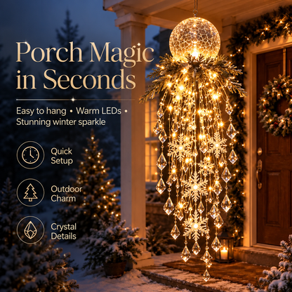 Hanging Snowflake & Crystal LED Porch Décor