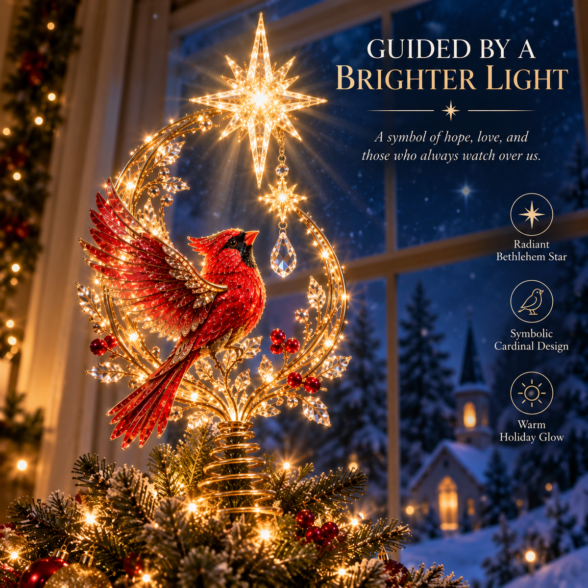 Cardinal Heaven’s Light Tree Topper