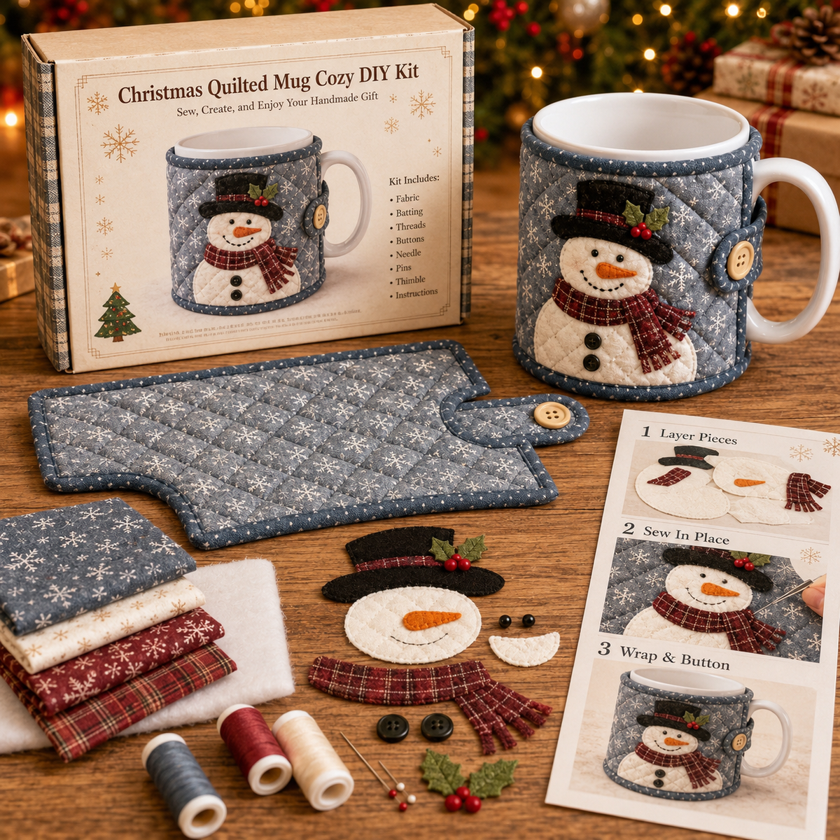 Christmas Mug Cozy Sewing Kit