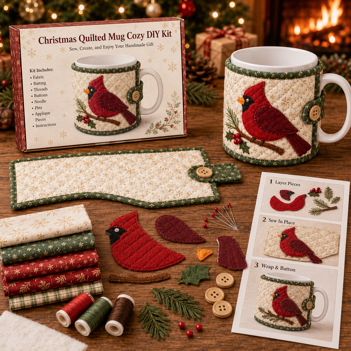 Christmas Mug Cozy Sewing Kit